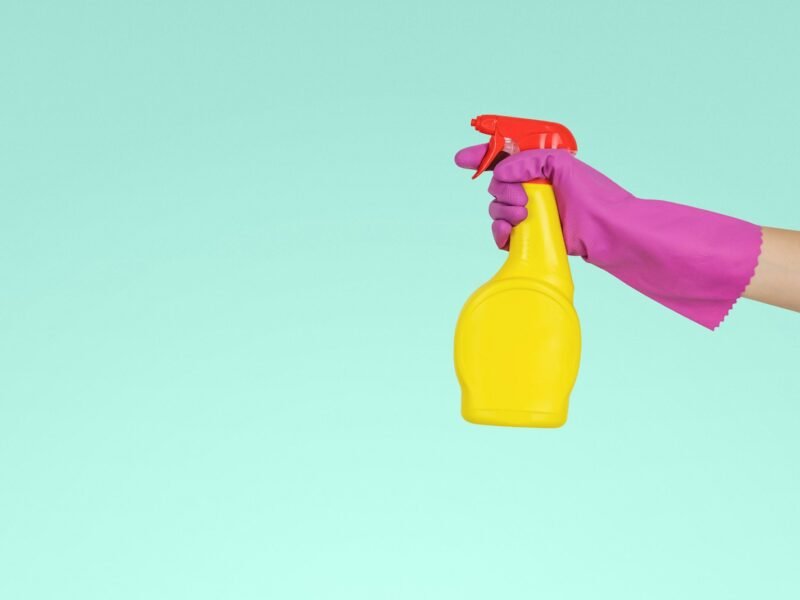 Cleaner with a spray bottle