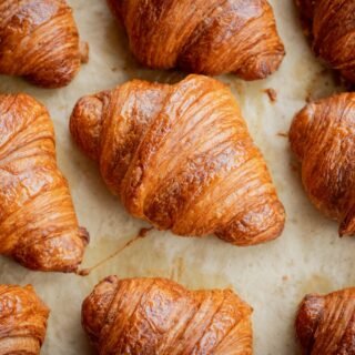 Croissants on a table