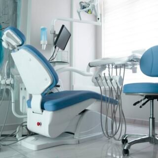 Dental chair in a treatment room