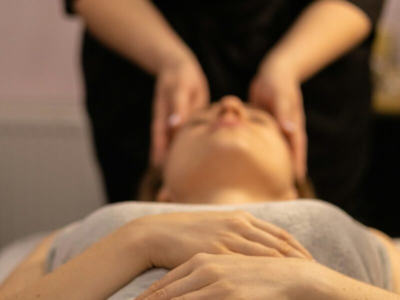 Facial massage at a spa