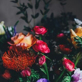 Floral centrepiece on a table