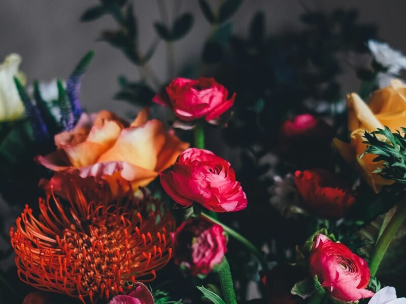 Floral centrepiece on a table