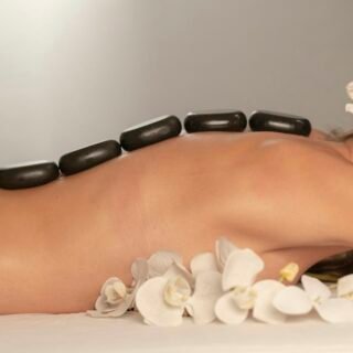 Hot-stone massage at a spa