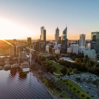 Perth city by the Swan River