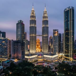 Petronas Towers at night, Kuala Lumpur